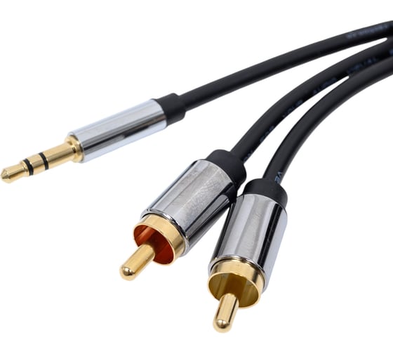 Кабель VENTION аудио Jack 3,5 mm M/2RCA M - 5 м Чёрный P550AC500-S