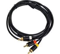 Кабель VENTION аудио Jack 3,5 mm M/3RCA M - 1.5м Чёрный VAB-R07-B150