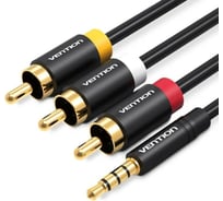 Кабель VENTION аудио Jack 3,5 mm M/3RCA M - 1.5м Чёрный VAB-R07-B150