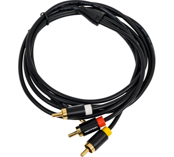 Кабель VENTION аудио Jack 3,5 mm M/3RCA M - 1.5м Чёрный VAB-R07-B150