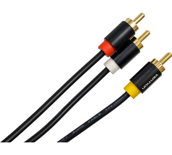 Кабель VENTION аудио Jack 3,5 mm M/3RCA M - 1.5м Чёрный VAB-R07-B150