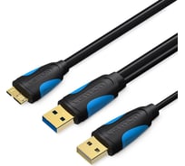 Кабель VENTION USB 3.0 AM/micro B, USB 2.0 AM - 1м CQPBF