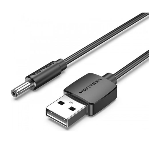 Кабель VENTION USB AM/DC-jack 3.5мм M - 1м Чёрный CEXBF 1