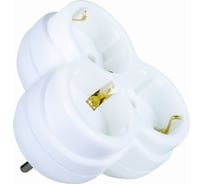 Тройник Nilson Flash с землей, белый 40131101