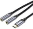 Гибкий переходник-разветвитель VENTION USB-C M/Jack 3.5 mm F x 2 - 0.3м BGNHY 1