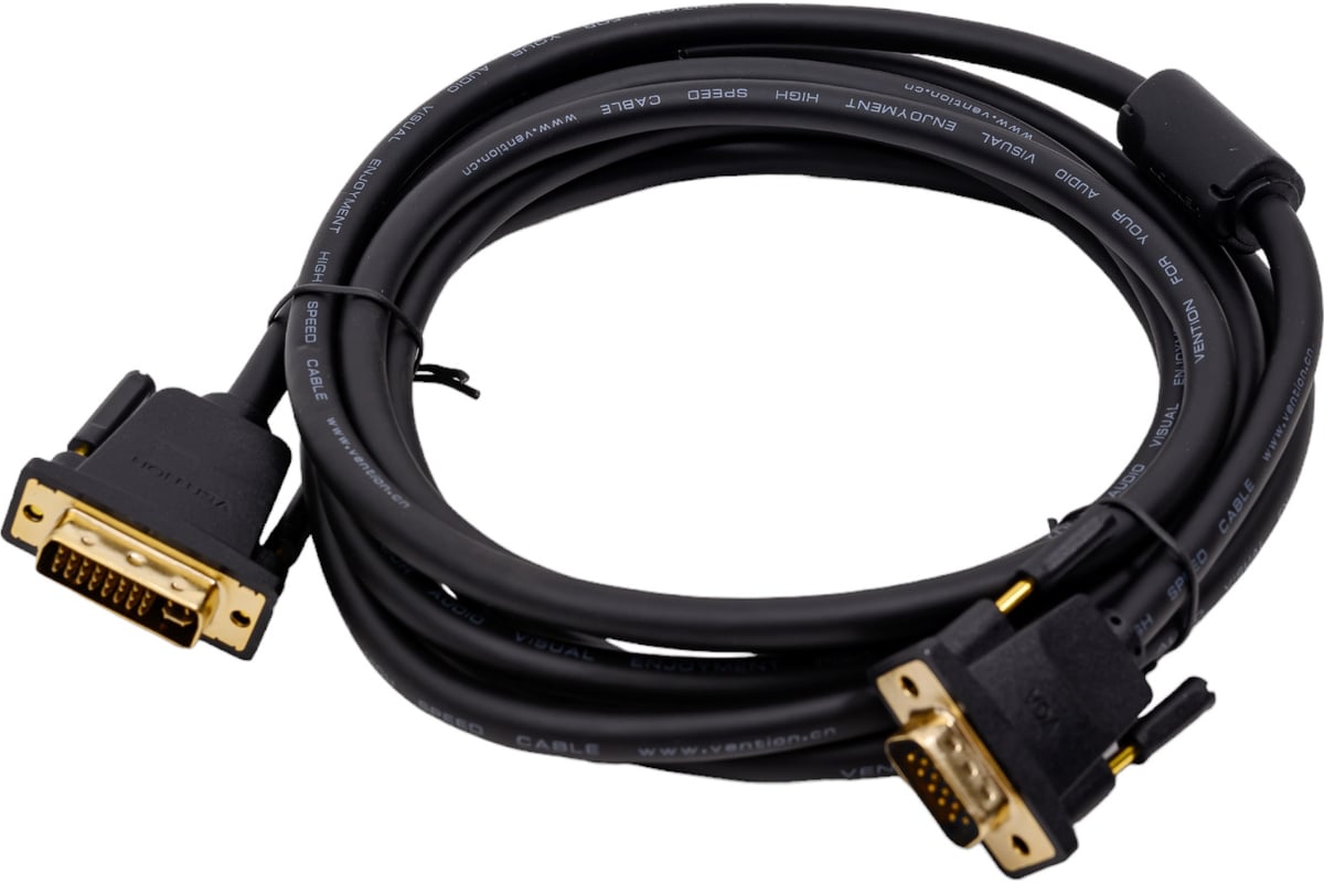 Кабель VENTION DVI-I Dual link 24+5M/VGA 15M с ферритовым фильтром - 3м ...