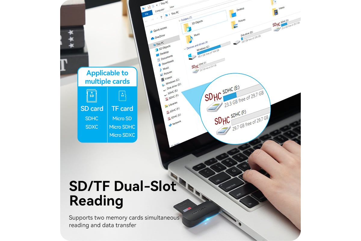 Картридер VENTION USB 3.0 (SD+TF), черный CLGB0 - выгодная цена, отзывы ...