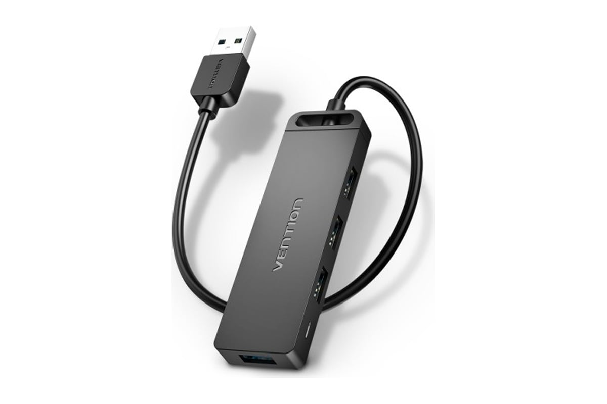 Концентратор VENTION OTG USB 3.0 на 4 порта, черный, 0.15м. CHLBB -  выгодная цена, отзывы, характеристики, фото - купить в Москве и РФ