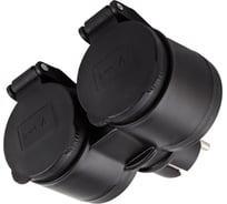 Наружный адаптер, два гнезда, IP44, черный Electraline 55074