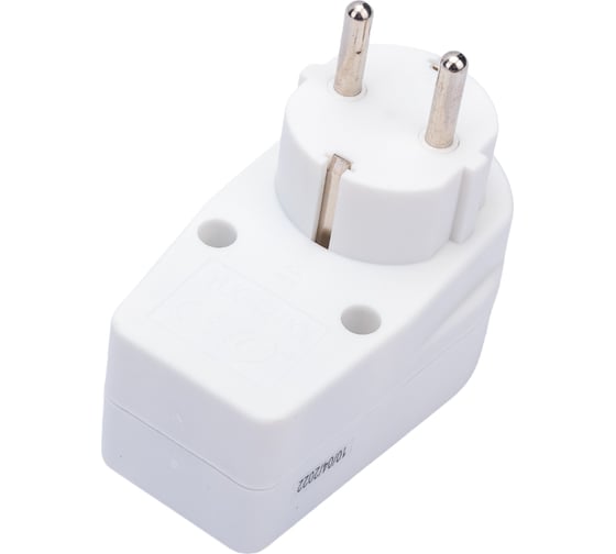 Адаптер, одно гнездо, 16A, с землей, выключатель, белый Electraline 55073