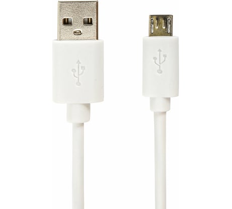 Кабель Usb 2.0-micro Usb SONNEN белый 1 м, медь, для передачи данных и зарядки, 513557