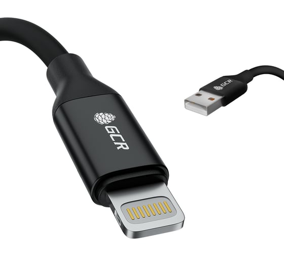 Кабель GCR 1.2m USB 2.0,AM/Lightning поддержка всех IOS, MFI, черный VIV53I079