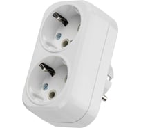 Блок на 2 гнезда TDM ELECTRIC 2П+З плоский 16А 250B SQ1806-0026