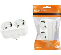 Блок на 2 гнезда TDM ELECTRIC 2П+З плоский 16А 250B SQ1806-0026