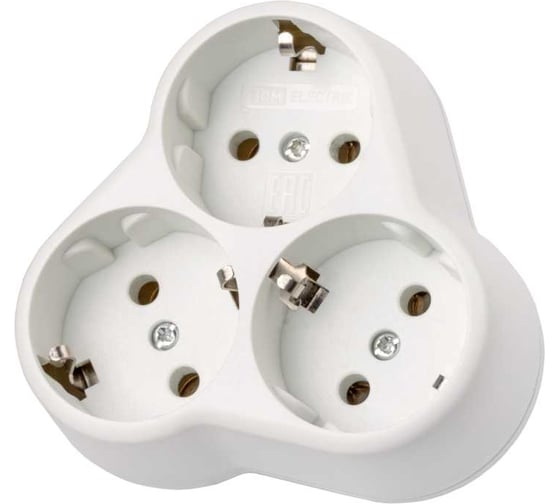 Блок на 3 гнезда TDM ELECTRIC 2П+З круглый 16А 250B SQ1806-0028 1