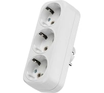 Блок на 3 гнезда TDM ELECTRIC 2П+З плоский 16А 250B SQ1806-0033