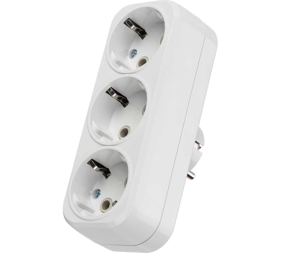 Блок на 3 гнезда TDM ELECTRIC 2П+З плоский 16А 250B SQ1806-0033 1