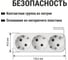 Блок на 3 гнезда TDM ELECTRIC 2П+З плоский 16А 250B SQ1806-0033 3