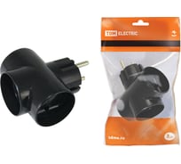 Тройник TDM ELECTRIC 3х2П 16А 250B черный SQ1806-0042