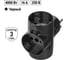 Тройник TDM ELECTRIC 3х2П 16А 250B черный SQ1806-0042 2