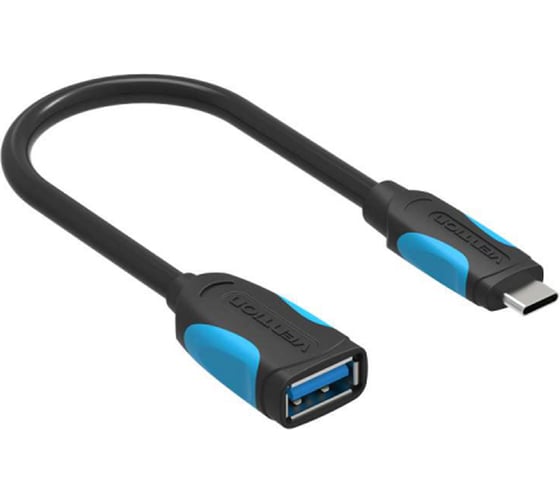 Адаптер-переходник Vention USB Type C M/ OTG USB 3.0 AF, гибкий - 0,1м. VAS-A51-B010