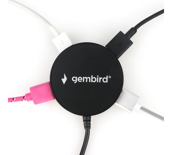 Концентратор USB 2.0 Gembird 4 порта, кабель 45см, черный, блистер UHB-241B