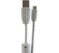 Мультимедийный кабель USB2.0 A вилка - Micro USB вилка с ф/фильтром, 1.8м Belsis BW1431