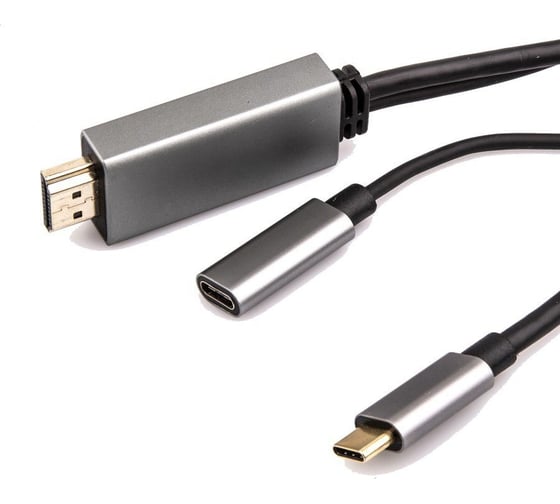 Кабель-адаптер VCOM USB 3.1 Type-C/m - HDMI A/m, 4K@60Hz, 1.8m, PD, Alum Shell, CU423MCPD-1.8M
