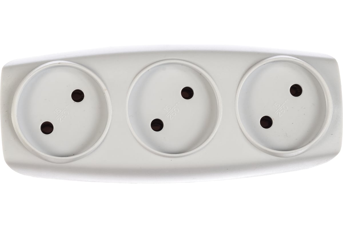 Тройник без заземления, 3 гнезда, белый ЭРА SP-3-W C0045527 - выгодная ...