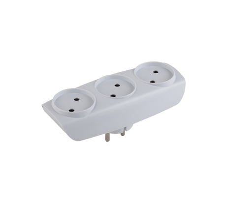 Тройник без заземления, 3 гнезда, белый ЭРА SP-3-W C0045527