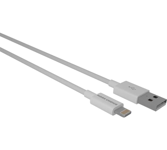 Дата-кабель More Choice USB 2.1A для Lightning 8-pin ПВХ 1м K21i White 1