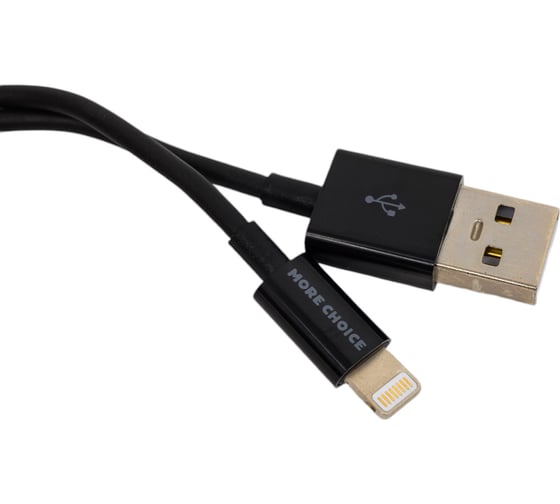 Дата-кабель More Choice Smart USB 2.4A для Lightning 8-pin ТРЕ 1м K42i Black