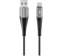 Дата-кабель More Choice Smart USB 2.4A для Lightning 8-pin нейлон 1м K41Si Silver Black