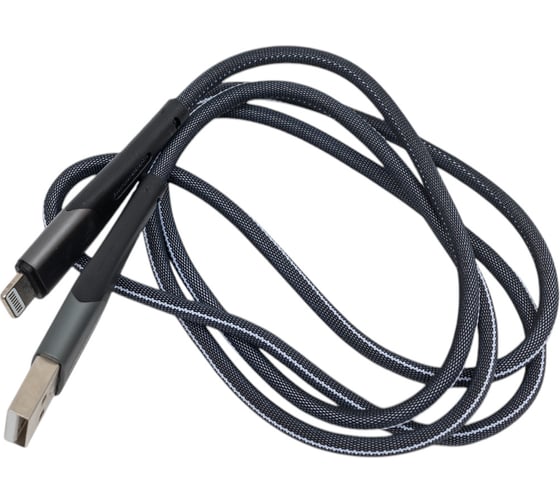 Дата-кабель More Choice Smart USB 2.4A для Lightning 8-pin нейлон 1м K41Si Silver Black