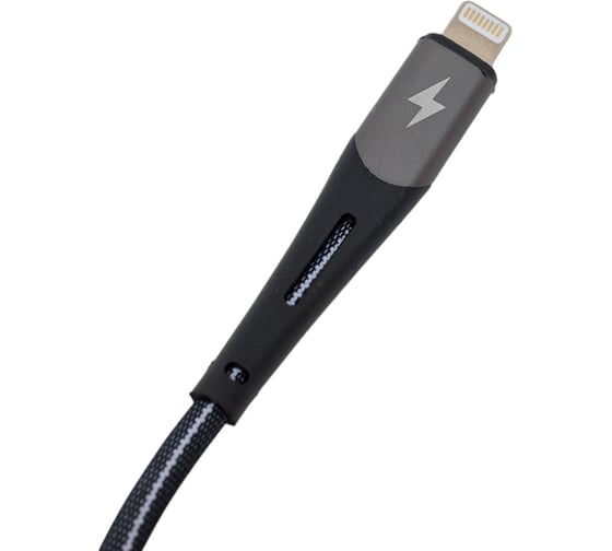 Дата-кабель More Choice Smart USB 2.4A для Lightning 8-pin нейлон 1м K41Si Silver Black
