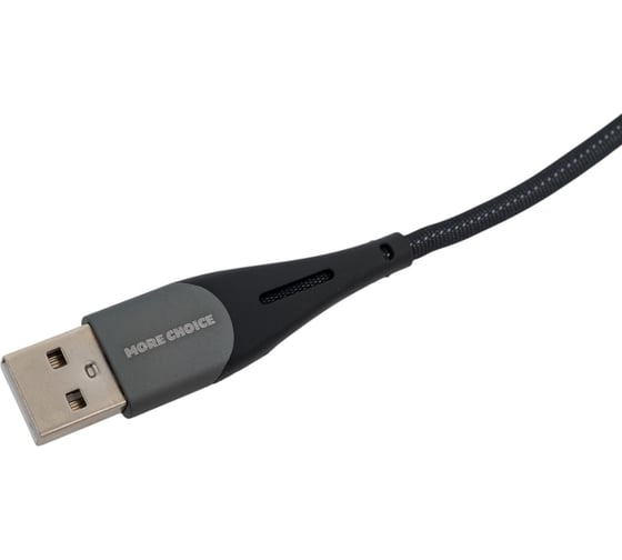 Дата-кабель More Choice Smart USB 2.4A для Lightning 8-pin нейлон 1м K41Si Silver Black