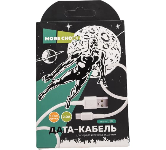 Дата-кабель More Choice USB 2.0A для micro USB TPE 1м K14m White