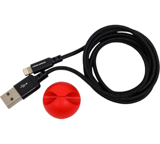 Дата-кабель More Choice USB 2.1A для Lightning 8-pin нейлон 1м K12i Black
