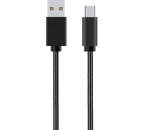 Дата-кабель More Choice USB 2.1A для Type-C металл 1м K31a Black