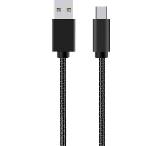 Дата-кабель More Choice USB 2.1A для Type-C металл 1м K31a Black 1