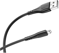 Дата-кабель More Choice USB 2.4A для micro USB TPE 1м K22m Black