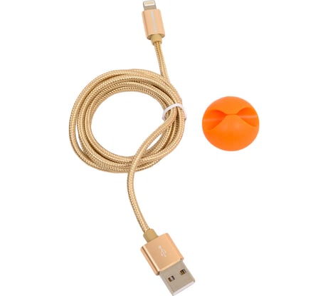 Дата-кабель More Choice USB 2.0A для Lightning 8-pin нейлон 1м K11i Gold