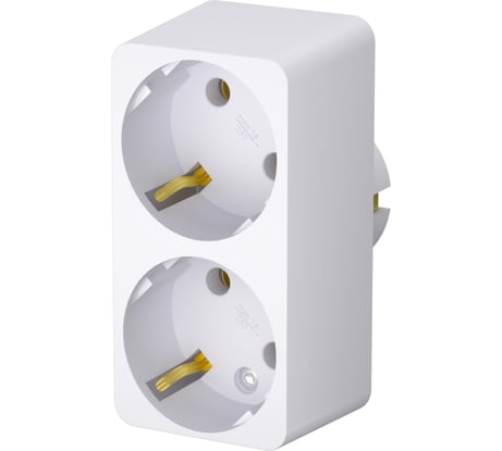 Разветвитель двойник ФОТОН 16А, на 2 розетки с заземлением белый 12322