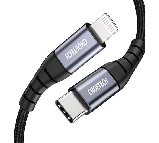Кабель Choetech USB C - Lightning 2 м, нейлоновая оплетка IP0041 IP0041-BK 1