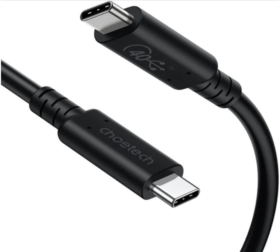 Кабель Choetech USB C 4,0 PD 100 Вт, 8К, 40 Гбит/с, 0,8 м XCC-1028 XCC-1028-BK 1