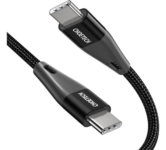 Кабель Choetech USB C PD 60 Вт, цвет черный, 1,2 м XCC-1003 XCC-1003-BK 1