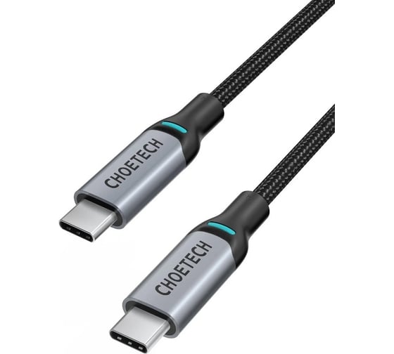 Кабель для передачи данных и зарядки Choetech USB Type C, PD 100 Вт, нейлоновая оплетка, 1.8 м XCC-1002-GY-V1