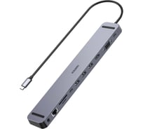 USB-концентратор Choetech хаб 11 в 1: 4xUSB 3,0, 1xUSB-C PD, 1x4K HDMI, 1xVGA, 1xRJ45, 1xjack 3,5 mm, 2xSD/Micro SD HUB-M20-GY