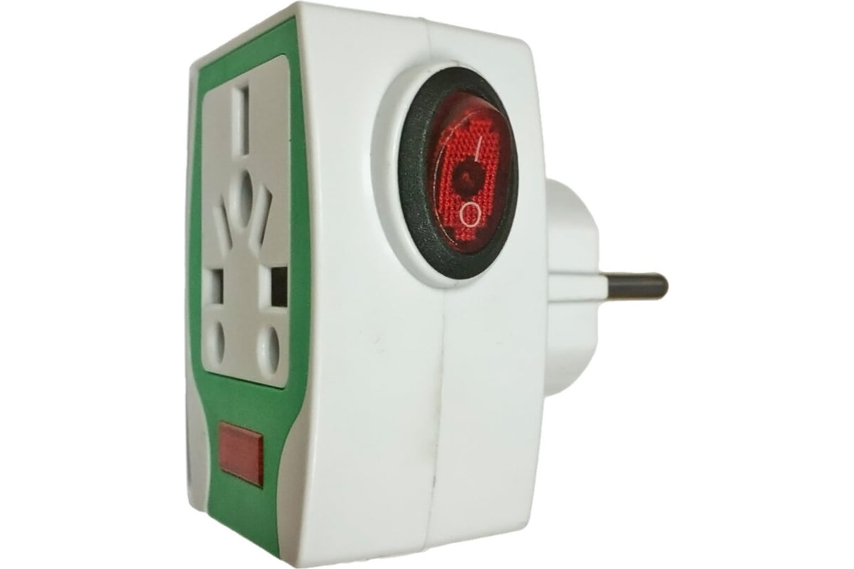 Адаптер-переходник для сетевых розеток Beroma с выключателем 16a (цвет ...