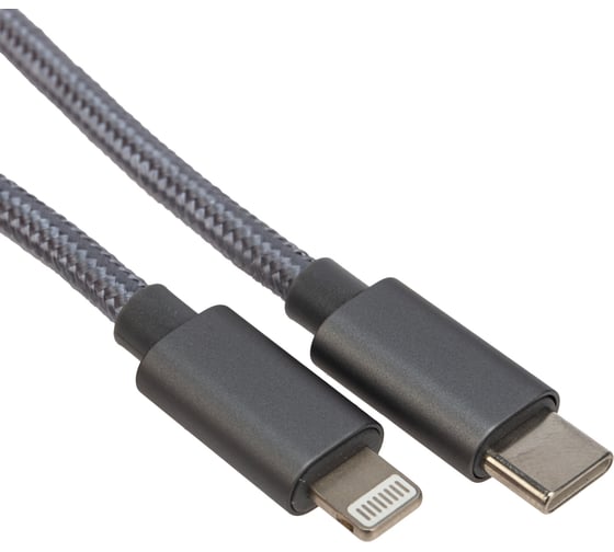 Кабель type-c - lightning REXANT pd/1m/nylon/gray 18-1826